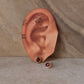 925 sterling silver Carnelian Cab Stone Round Stud Earrings