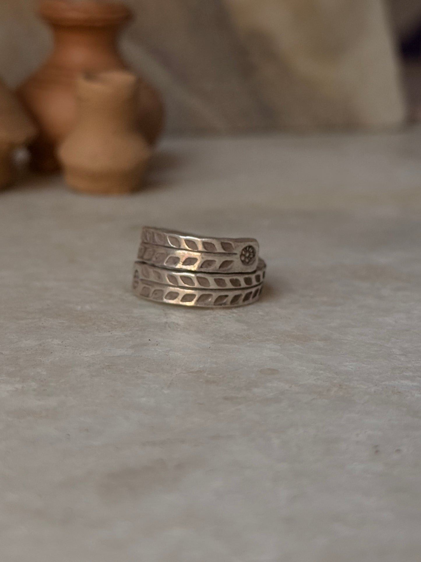 925 Sterling Silver Bohemian Hill Tribe Handcrafted Adjustable Ring