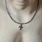 925 Sterling Silver Iolite Box 2mm Vintage Cross Charm Handcrafted Necklace