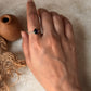Amethyst Pear Tribal Engraved Adjustable 925 Sterling Silver Ring