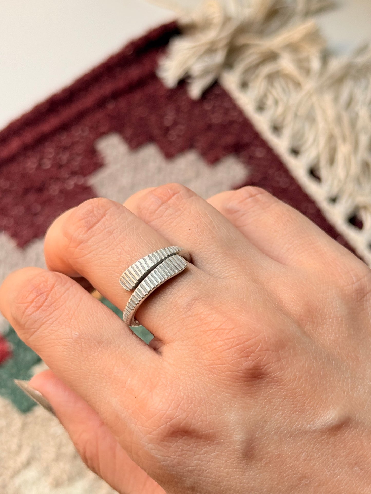 925 Sterling Silver Bohemian Hill Tribe Handcrafted Adjustable Ring