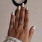 Celestial Moonstone Crown Pear Silver 925 Ring