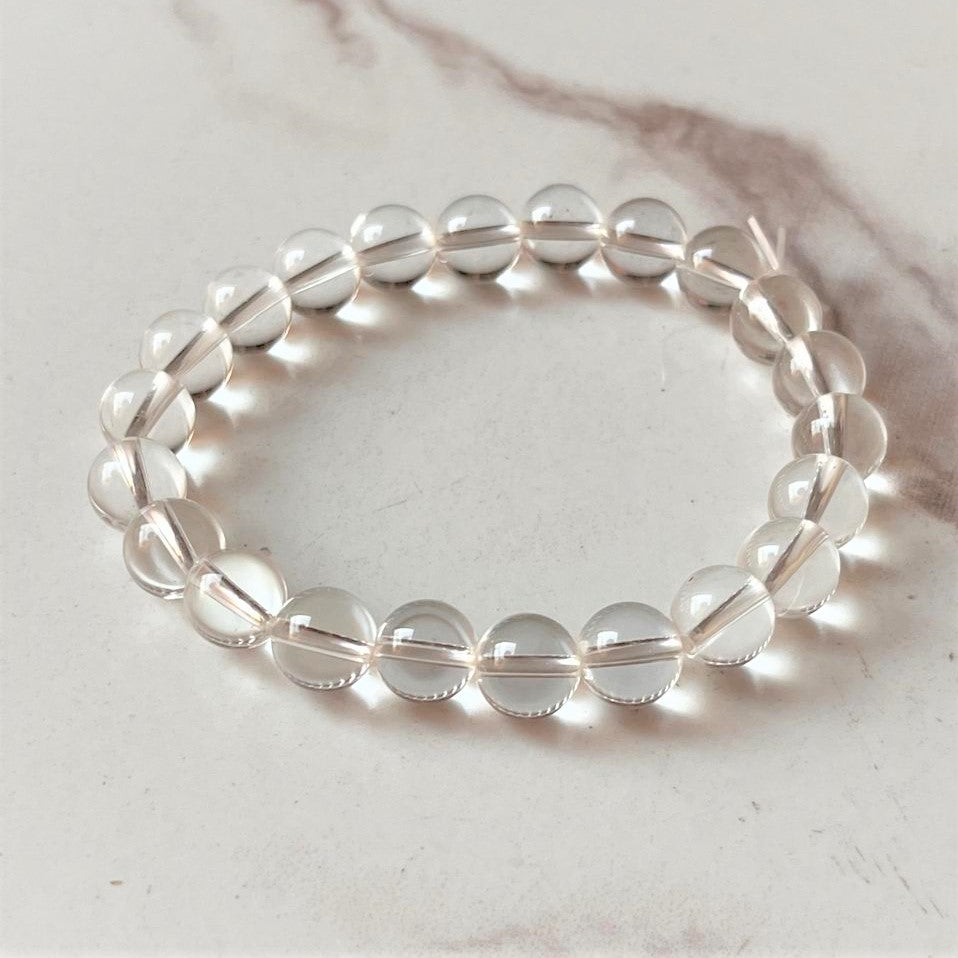  8MM Clear Quartz Stone Bracelet