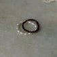 Natural Crystal Stretchy Fresh Water Pearl & Garnet Rings