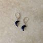 925 Sterling Silver Lapis Lazuli Moon Lever Back Earrings