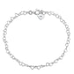 Elegant hearts linked anklet in pure silver