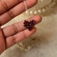 925 Sterling Silver Garnet Heart Beaded Wire Wrapped Handcrafted Love Necklace