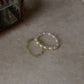 Natural Crystal Stretchy Fresh Water Pearl & Peridot Rings