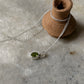 925 Sterling Silver Peridot Small Oval Unisex Pendant