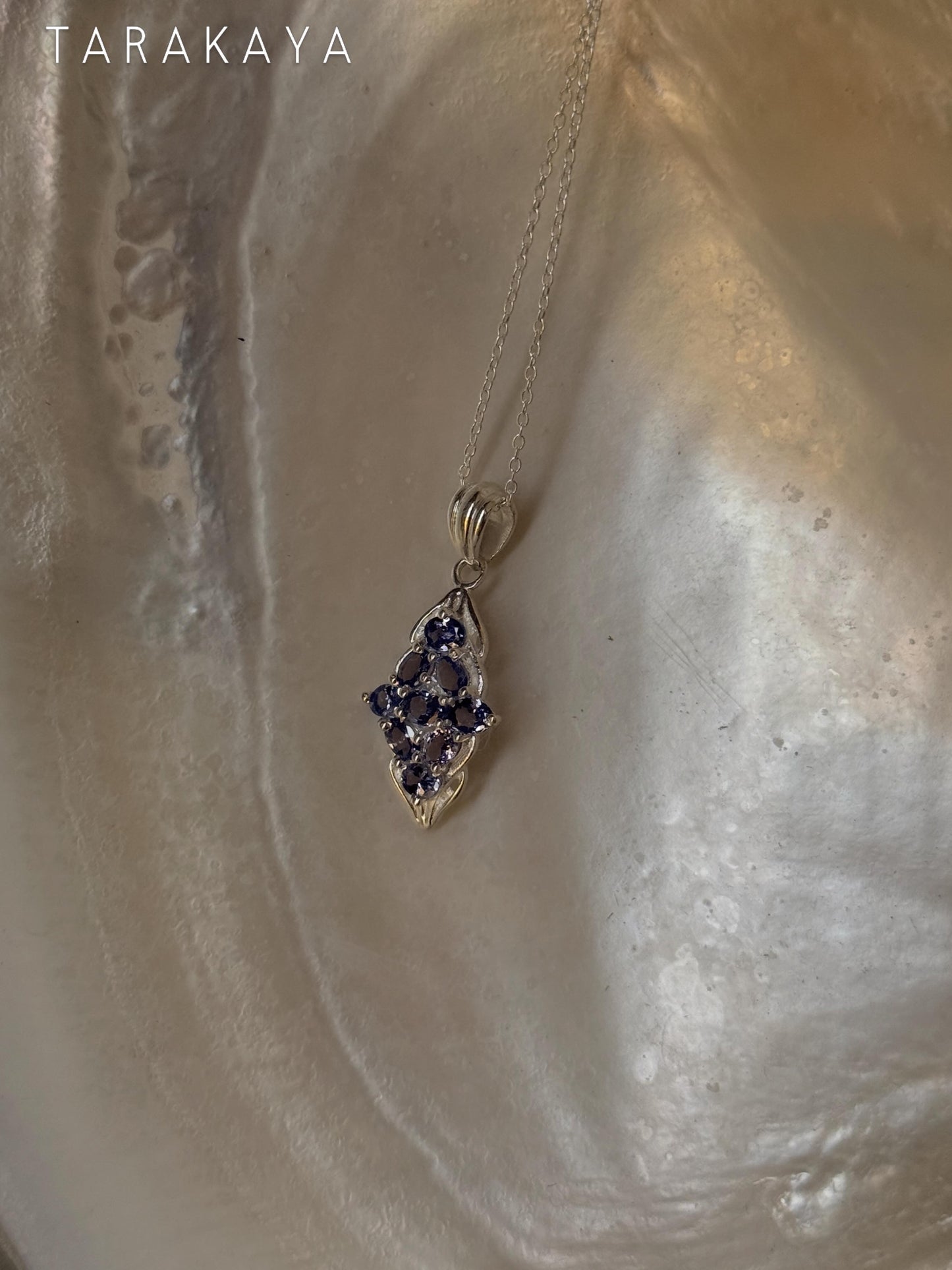 925 Sterling Silver Tanzanite leaf Flower Statement Pendant