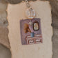 925 Sterling Silver Mother of Pearl Full Moon Face Carved White Topaz North Star Cable Dot Handcrafted Necklace