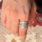 925 Sterling Silver Bohemian Hill Tribe Lavender Engraved Handcrafted Adjustable Ring