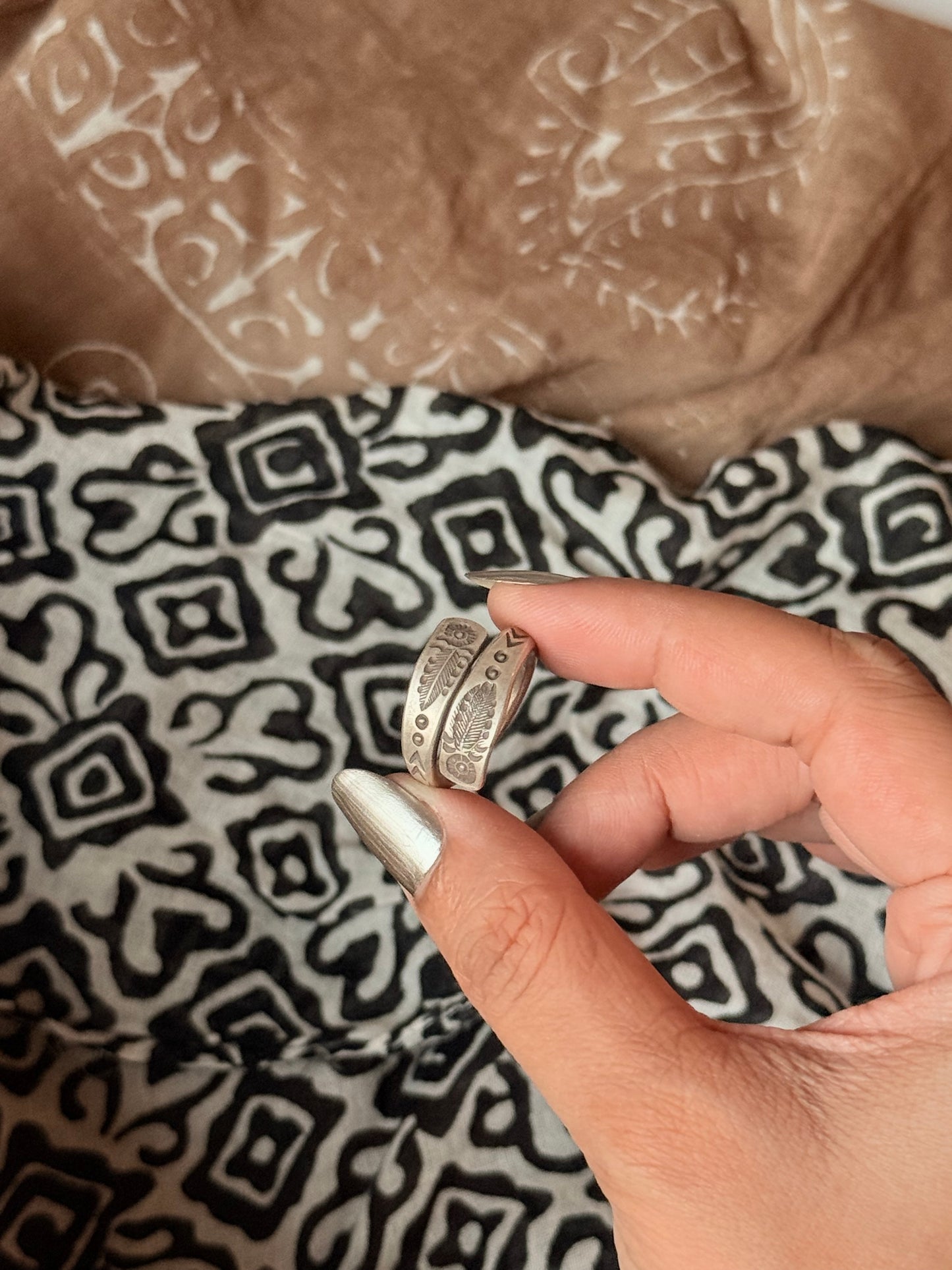 925 Sterling Silver Bohemian Hill Tribe Handcrafted Wild Sage Adjustable Ring