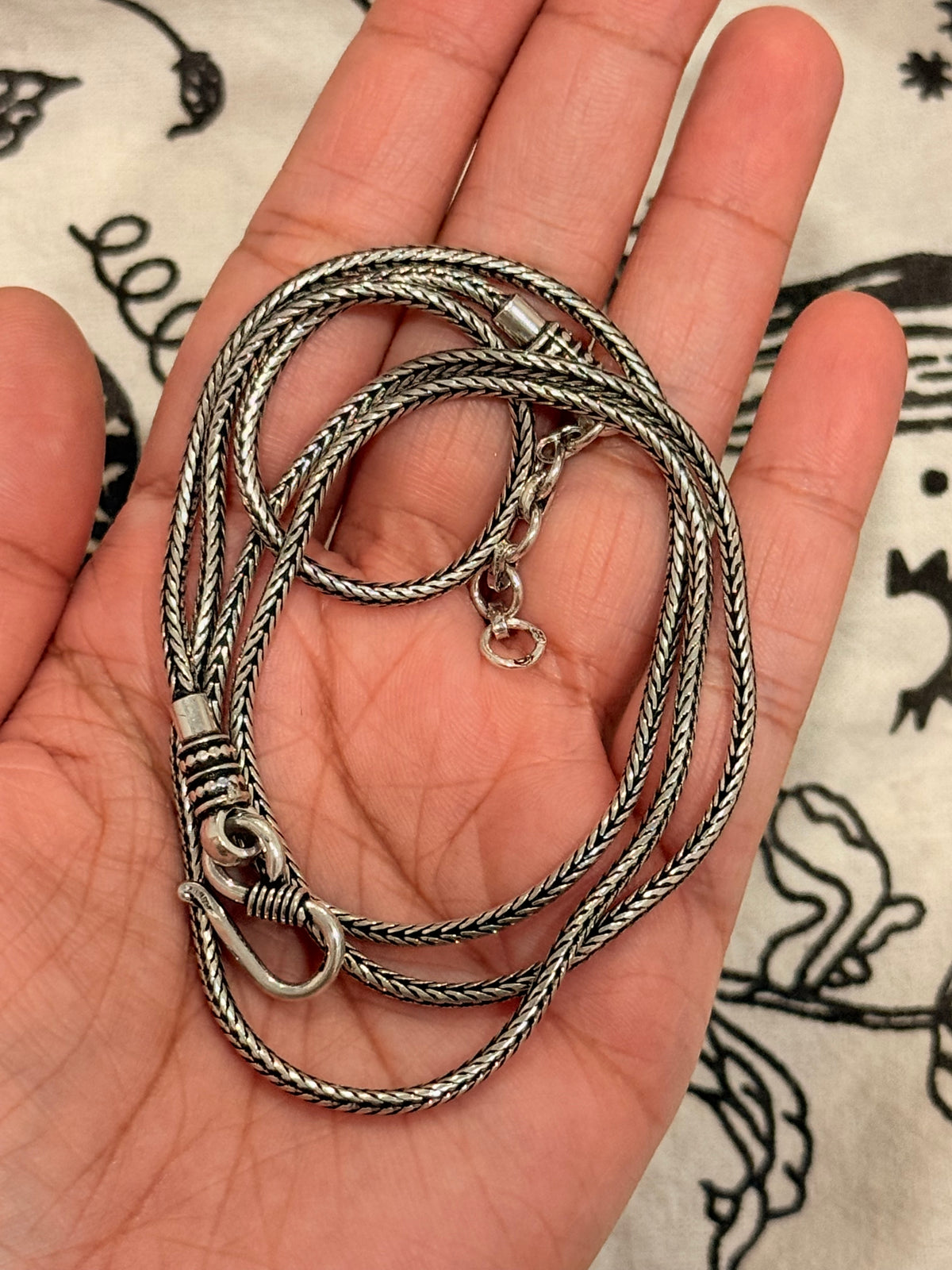 925 Sterling Silver Waist/ Hip Chain Tribal Antique Style - Daily Wear Sturdy - Fox Tail Chain Handcrafted