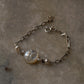 925 Sterling Silver Mother of Pearl Moon Face, Fresh Water Pearls & Silver Stars Self Designed Handcrafted Bracelet