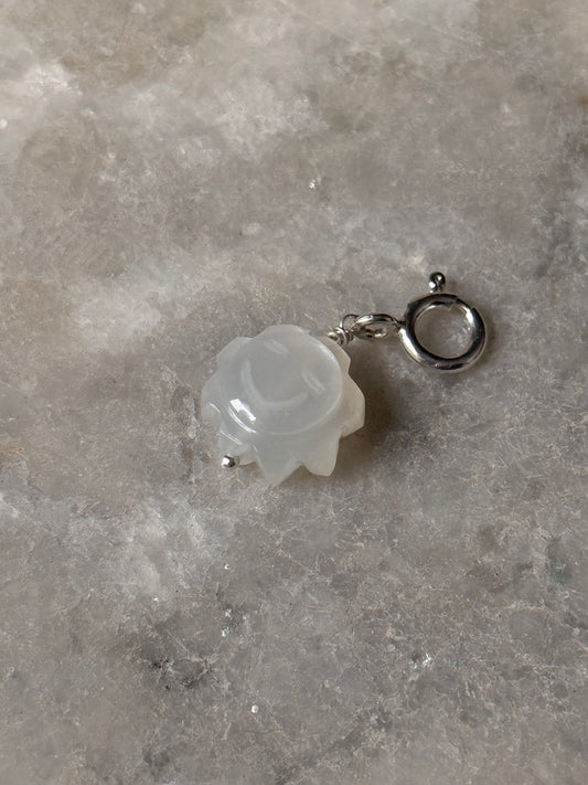 925 Sterling Silver Moonstone Sun Face Charm