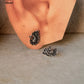925 Sterling Silver Antique Plain Oxidised Boho Studs Earrings