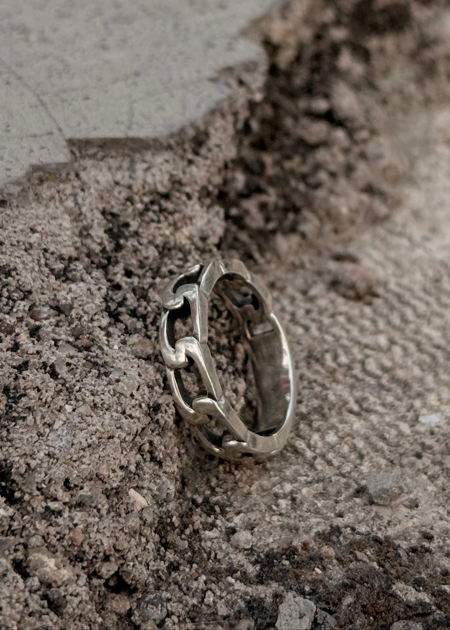 925 Sterling Silver Half Cuban Link Unisex Band Ring