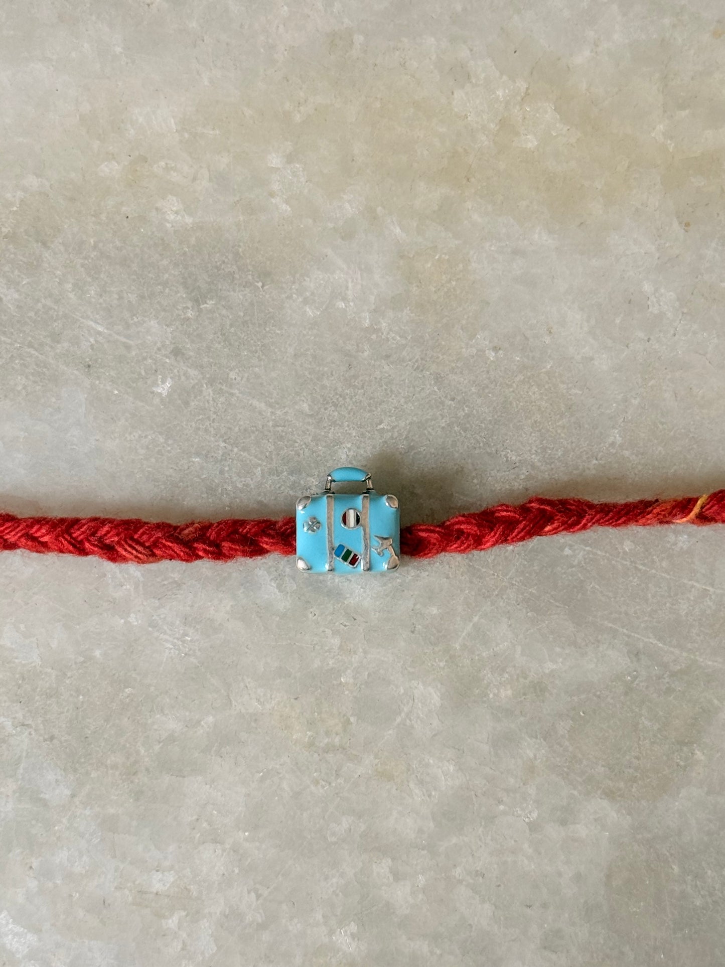 925 Sterling Silver Traveller Luggage Suitcase Charm - Reusable as Pendant Handcrafted Rakhi