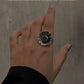 925 Sterling Silver Labradorite & CZ Flower Ring