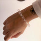 Natural Clear Quartz Crystal Bracelet 10MM Diamond Cut Design