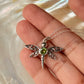 925 Sterling Silver Peridot Dragonfly Dainty Cable Chain Necklace