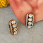 925 Sterling Silver Gold Plated Moissanite Polki Studs Earrings