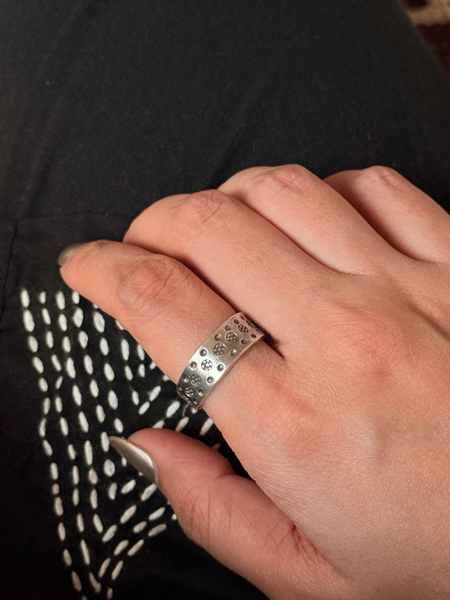 925 Sterling Silver Bohemian Hill Tribe Floral Engraved Spiral Adjustable Handcrafted Adjustable Ring