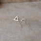 925 Sterling Silver Triangle Chain Attached Studs