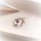 Amethyst Crescent Moon Ring in Silver for Unique Style 