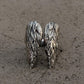 925 Sterling Silver Angel Wings Adjustable Ring