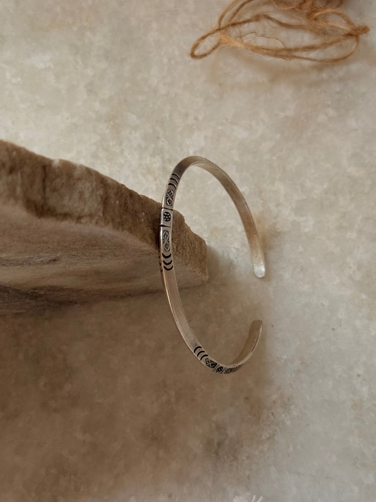 925 Sterling Silver Antique Hill Tribe Karen Drift Soul Handcrafted Adjustable Kada