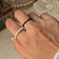 Natural Crystal Stretchy Fresh Water Pearl & Garnet Rings