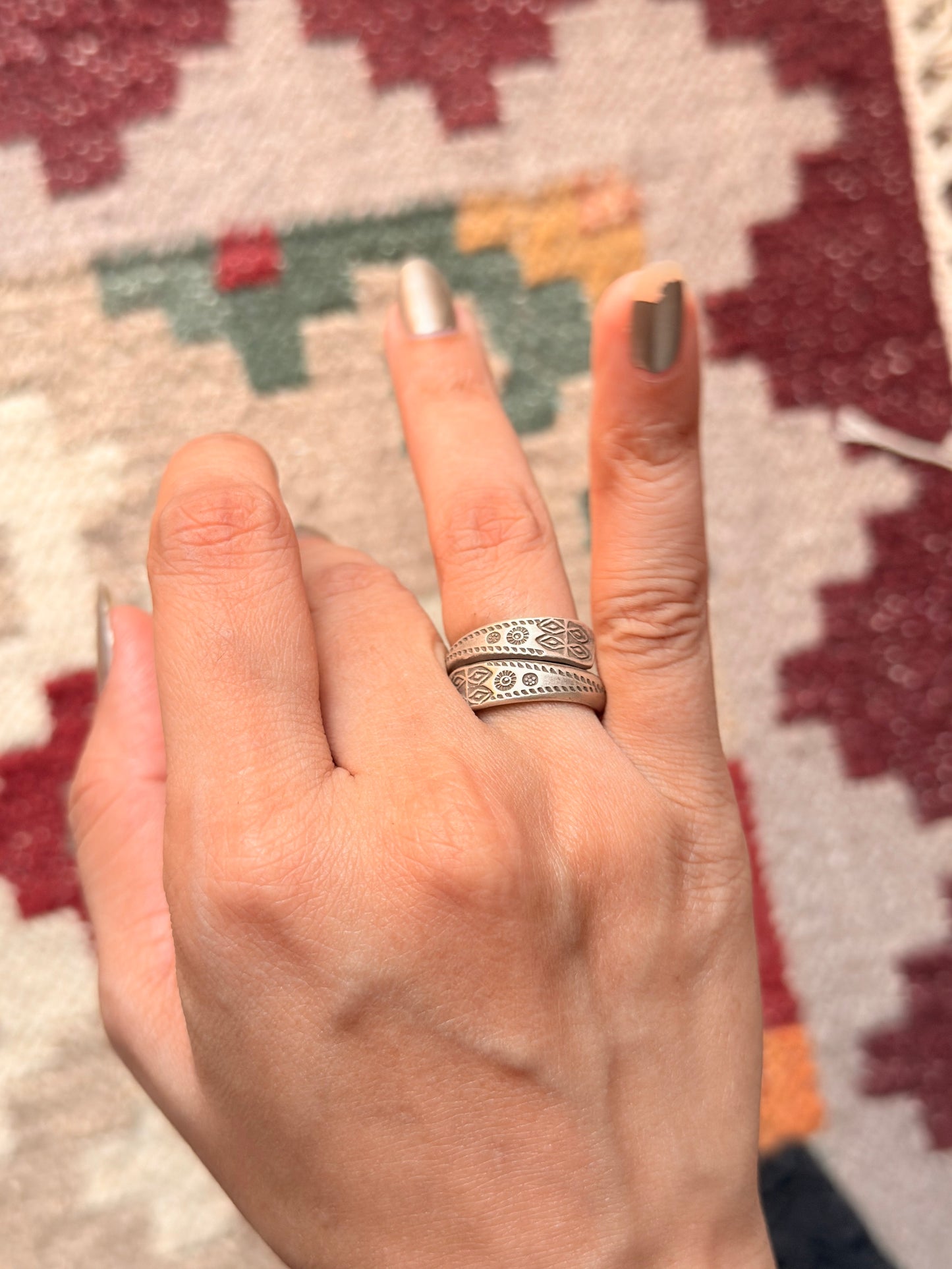 925 Sterling Silver Bohemian Hill Tribe Handcrafted Adjustable Ring