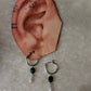 925 Sterling Silver Green Tourmaline Larimar Fresh Water Pearls Hangings Hoops Earrings