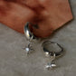 925 Sterling Silver Blue Topaz North Star Removable Charm -Plain Huggies/ Small Hoops