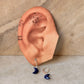 925 Sterling Silver Lapis Lazuli Moon Lever Back Earrings