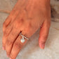 925 Sterling Silver Random Hammered Sleek Heart Charm Stack Band Ring