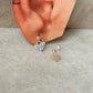 925 Sterling Silver Pretty Hammered Hearts Charm Studs