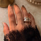 925 Sterling Silver Chunky Twin Hula Dome Band Ring
