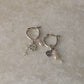 925 Sterling Silver Rose Quartz, Rose Beads & Pearl Italian Hoops