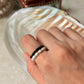 Natural Crystal Stretchy Black Spinel 3-4mm & Fresh Water Pearl Rings