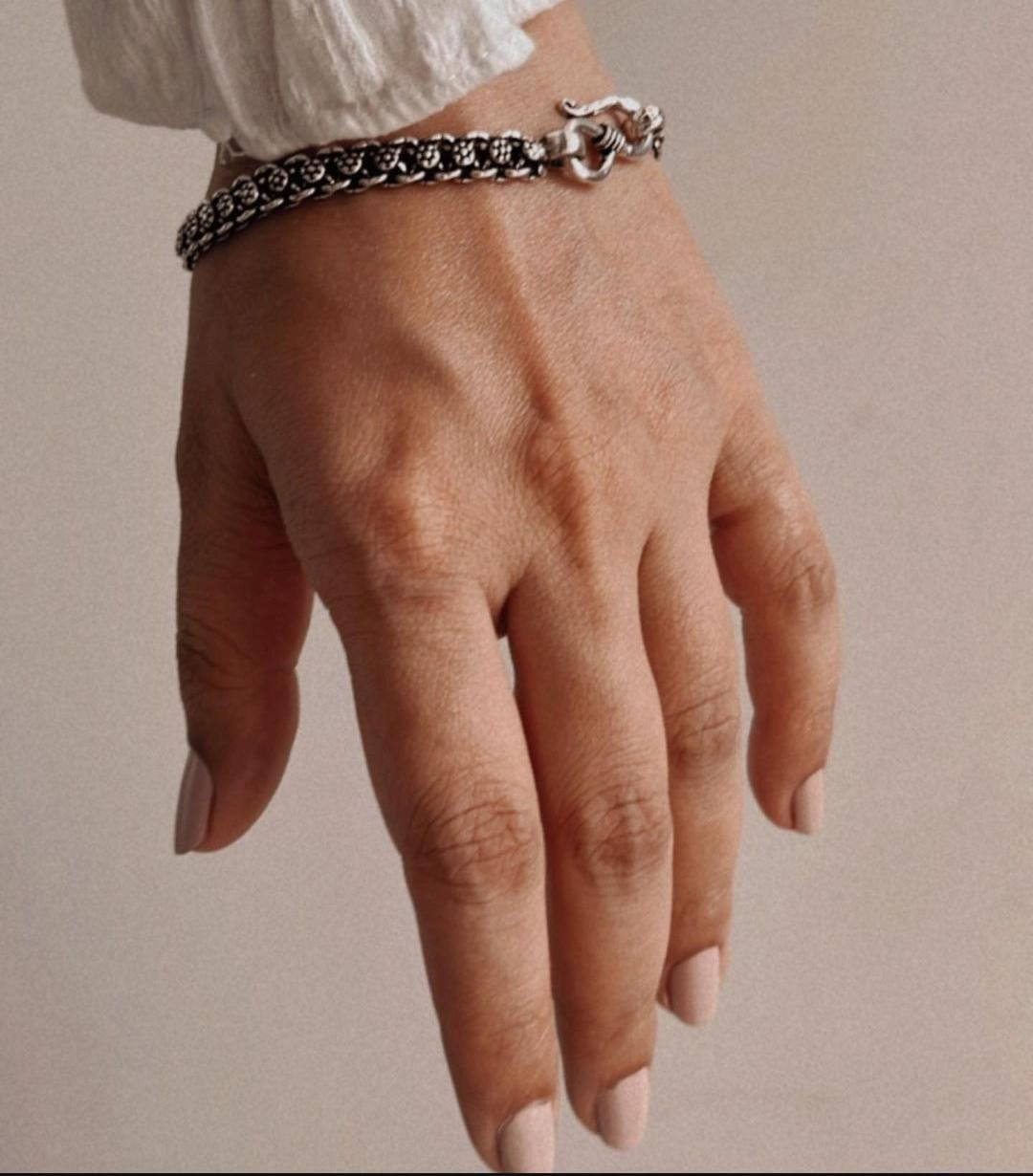  Single Line Antique Silver Bracelet 