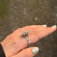925 Sterling Silver Labradorite & CZ Flower Ring