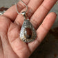 925 Sterling Silver Brown Agate Oval Stone Textured Pear Handcrafted Pendant