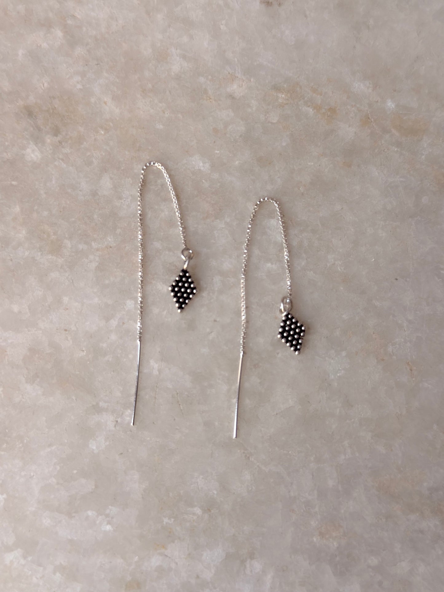 925 Sterling Silver Tribal Rawa Handcrafted Threader/Sui Dhaga Earring