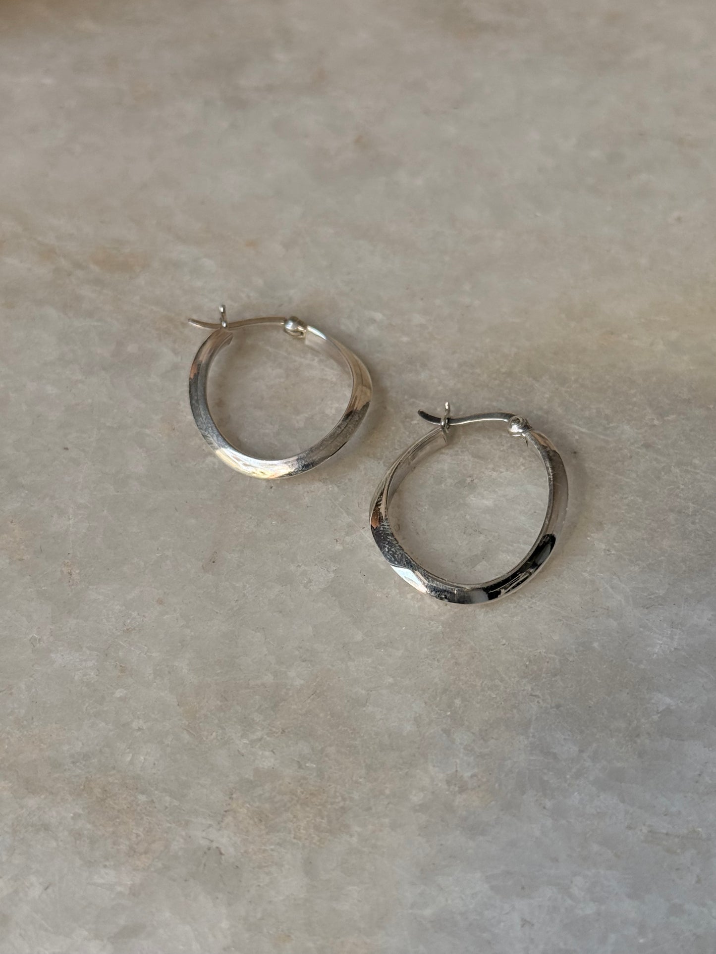 925 Sterling Silver Chunky Italian U Statement Hoops
