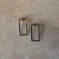 925 Sterling Silver Chunky Italian 2 in 1 Rectangular Statement Studs