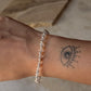 925 Sterling Silver Clear Quartz 4mm Silver Beads Bracelet- Beaded in Pure Silver 925 Wire