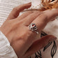 Garnet gemstone set in a divine lotus silver ring